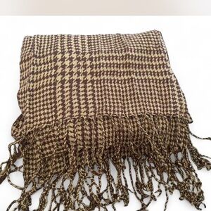 Aldo Houndstooth Scarf in Brown and Tan